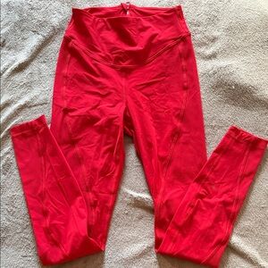 Vibrant Red High-Waisted Leggings- Lululemon